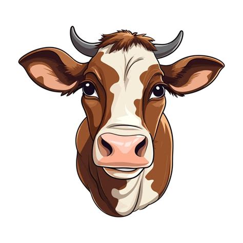 Premium Vector Cow Smiling Cartoon Vector Illustration