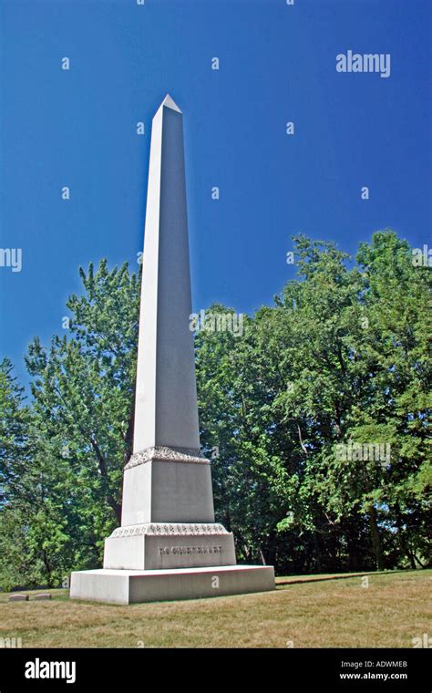 An Obelisk Marks The Grave Site Of Oil Baron John D Rockefeller At Lake