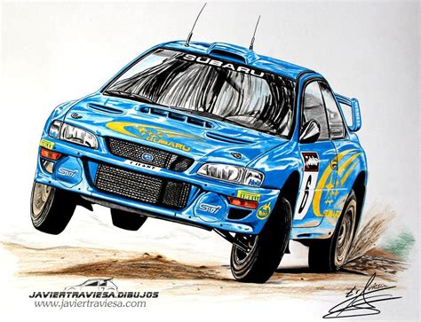 Subaru Impreza Wrc Dibujo A Lapices De Colores X Cm Subaru