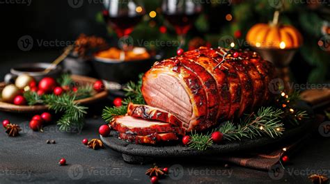 AI Generated Festive Delight Expertly Smoked Roasted Glazed Holiday