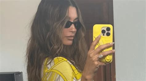 Hailey Biebers Bikini Photos Are All About A Lemontini Summer