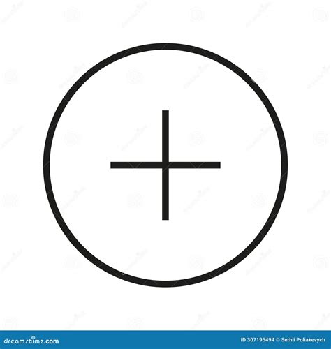 A Plus Sign In A Circle On A White Background Stock Vector