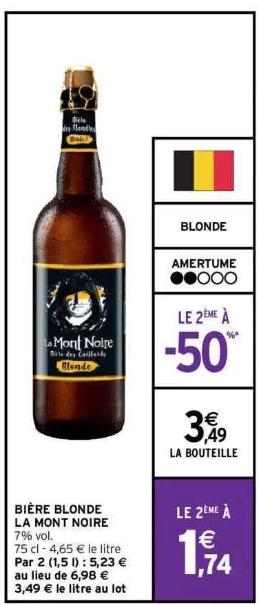 Promo Bière Blonde La Mont Noire chez Intermarché iCatalogue fr