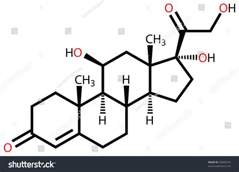 Steroid Hormone Cortisol Hydrocortisone Structural Formula Stock