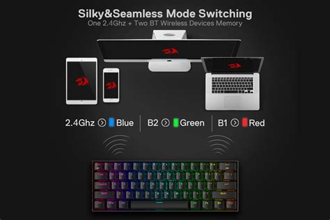 Redragon K PRO Draconic Triple Mode Compact RGB Wireless Mechanical Gaming Keyboard Hot