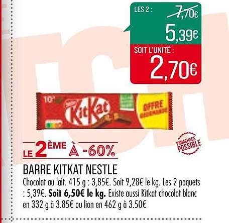 Promo Barre Kitkat Nestl Chez Match Icatalogue Fr