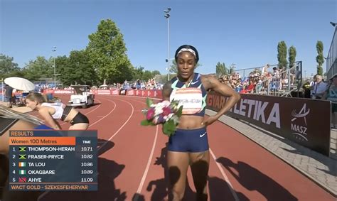 Elaine Thompson Herah 10 71 Beats Shelly Ann Fraser Pryce In Hungry