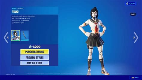 Fortnite Tsuki Skin Back Bling Rare Youtube