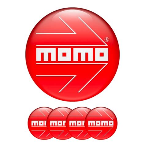 Momo Silicone Stickers For Wheel Center Cap Red White Wheel Emblems