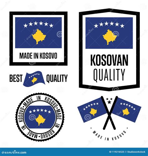 Kosovo Quality Label Set for Goods Stock Illustration - Illustration of
