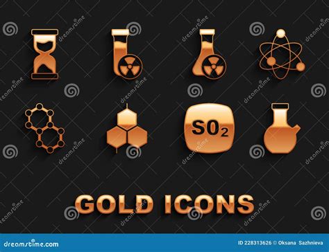 Set Chemical Formula Atom Test Tube Sulfur Dioxide So2 Molecule