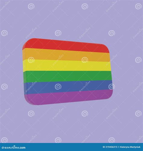 Rainbow Flag D Icon For Gay Pride Lgbt Pride Lgbtq Symbol Render Model Stock Illustration
