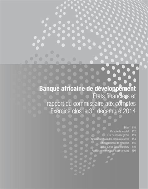 Pdf Banque Africaine De D Veloppement Tats Financiers Et Gains