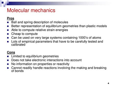Ppt Molecular Mechanics And Quantum Chemistry Powerpoint Presentation