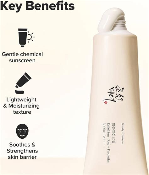 beauty  joseon relief sun rice probiotics spf  pa korean