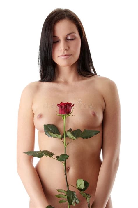 Nude Woman With Red Rose Stock Image Image Of Dreams 12478177