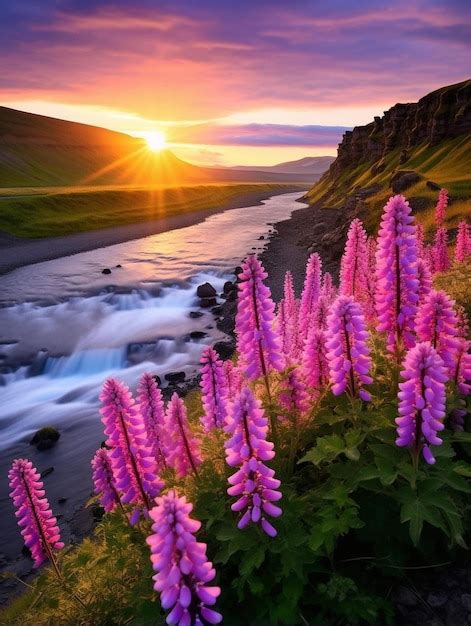 Premium Ai Image Pectacular Sunrise In South Iceland Europe Pink