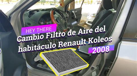 Renault Koleos Filtro aire acondicionado habitáculo YouTube