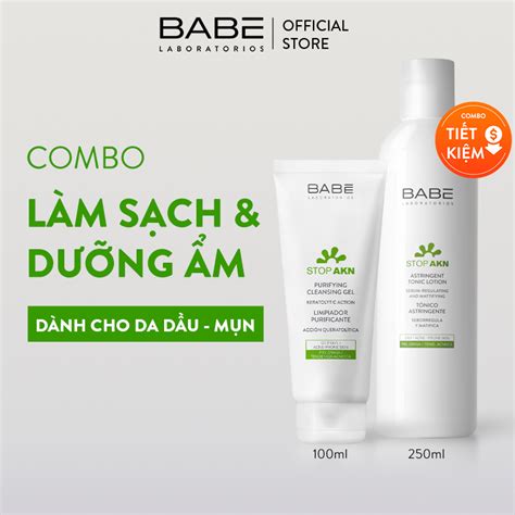 Bộ đôi làm sạch kiểm soát dầu giảm mụn giảm nhờn BABE Purifying Cleansing Gel 100ml