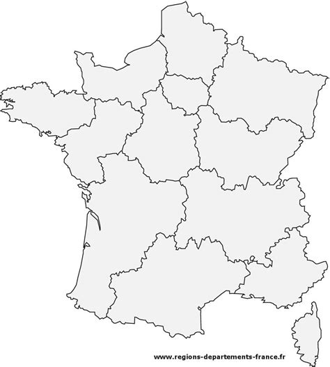 carte de france vierge  imprimer fond de carte avec les regions