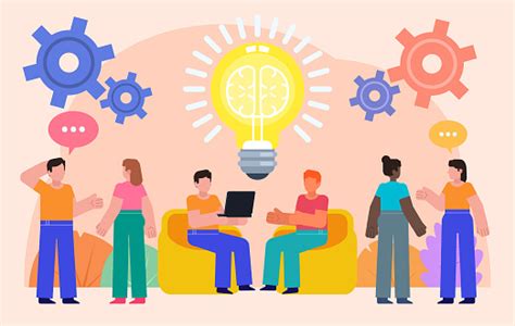 brainstorming idea generation process teamwork concept group  people