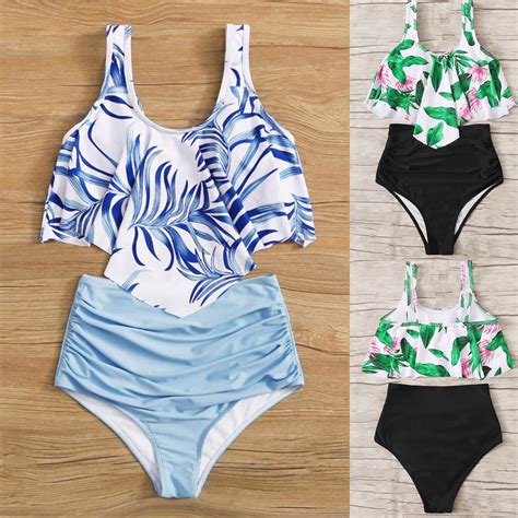 Vrouwen Bikini Bloemenprint Cross Bandeau Tweedeli Grandado