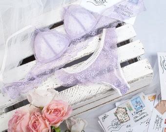 Items Similar To Lingerie Set Bra Peephole Briefs And Cage Skirt With Frilly Trim Free