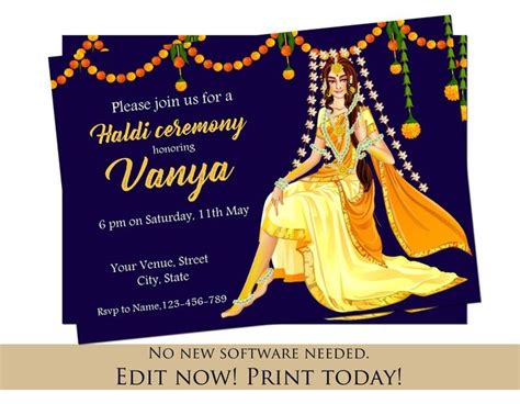 Buy Haldi Invitations As Vidhi Invitations Pithi Invites Indian