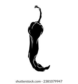 Silhouette Hot Chili Pepper Pod Vector Stock Vector Royalty Free Shutterstock