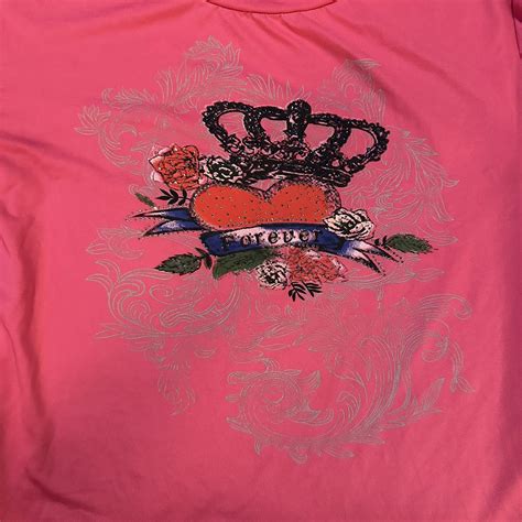 Y K Mcbling Hot Pink Shirt With Rhinestones Size Xl Depop