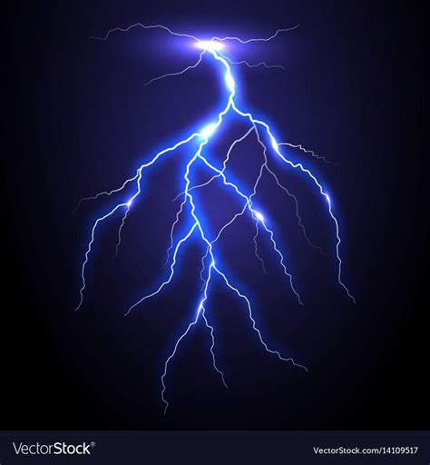 Realistic Vector Lightning On Checkered Background Bright Electric