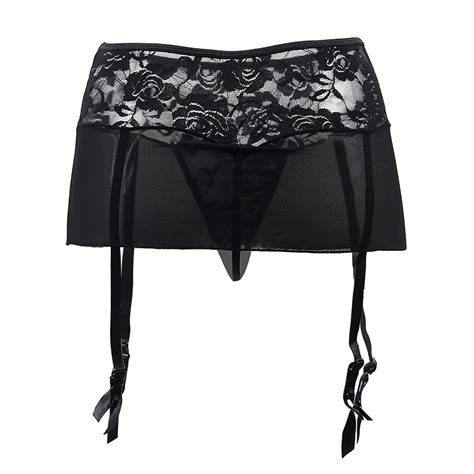 Uaang Sexy Hot Women Lingerie Plus Size Garter Black Women Stocking Adjustable Garter Lace Mesh