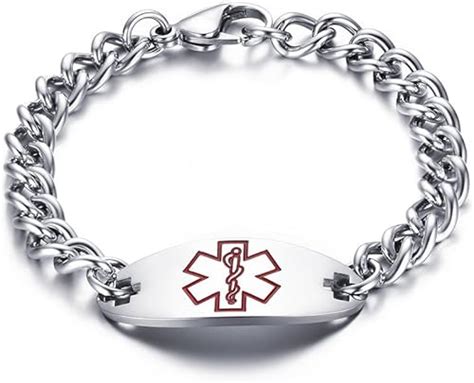 Inch Free Engraving Emergency Medical Alert Id Bracelets For Men