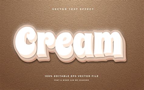 Premium Vector Cream Editable Text Effect