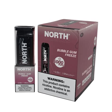 North 10ml 5000 Puff Rechargeable Disposable Vape Bubble Gum Freeze