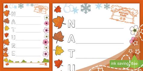 Nature Acrostic Poem Template (teacher made)