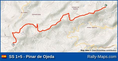 SS 1 5 Pinar De Ojeda Stage Map Rallye Villa De Teror 2016