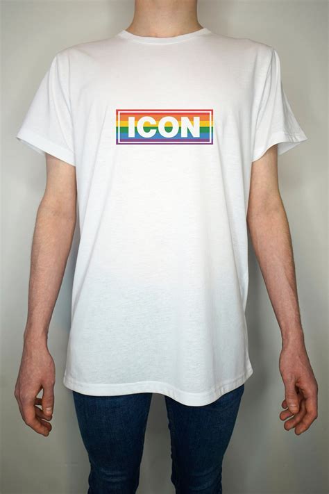 Camiseta Icon Bandera Del Orgullo Arco Ris Lgbt Gay Bi Transg Nero Lesbiana Eurovisi N Calidad