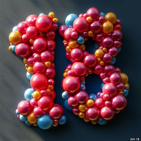 Premium Photo A Number Made Out Of Balloons With A Number 3 On It
