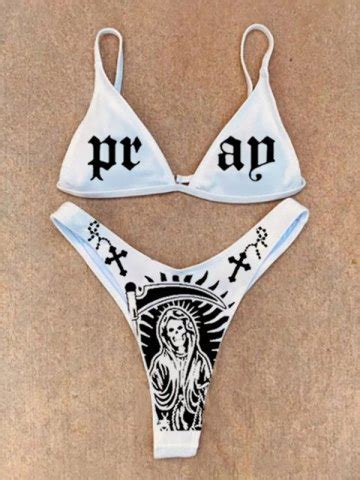 Skull Graphic Bikini Set Mixcolor S In Bikini Sets Online Store