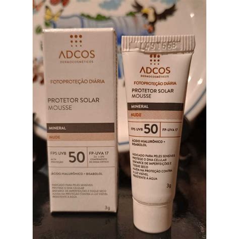 Protetor Solar Facial Adcos Fluid Mineral FPS50 Incolor Nude 3ml 2 Unidades Shopee Brasil
