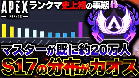 【衝撃】s17のランク分布が 4年間の歴史で初の事態 に！？ 最新のランク人口分布を解説！！ Apexlegends Youtube