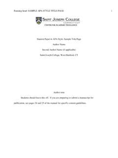 student paper   style sample title page student paper