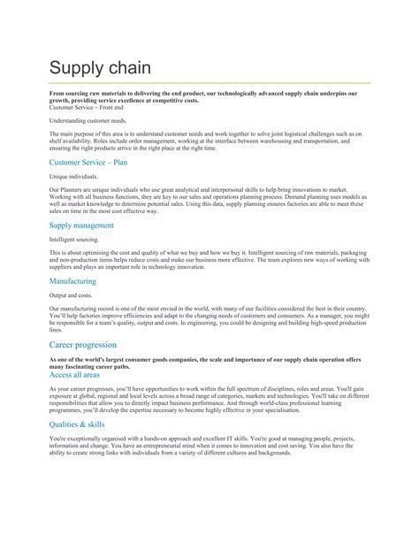 Supply Chain Roles Pdf