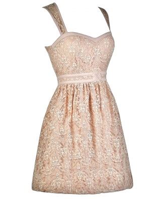 Nude Pink Lace Dress Cute Lace Dress Pink Dress Lily Boutique
