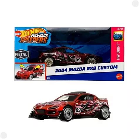 Hot Wheels Pull Back Speeders 2004 Mazda Rx8 Custom Frete grátis
