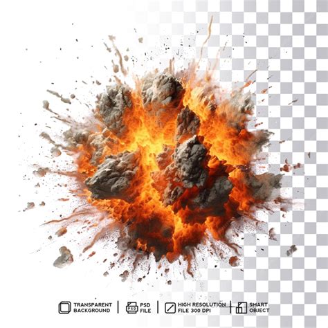premium psd energetic psd explosion effect blast  transparent