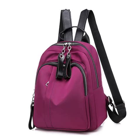 Водонепроницаемый нейлоновый женский рюкзак на молнии, школьные сумки ...