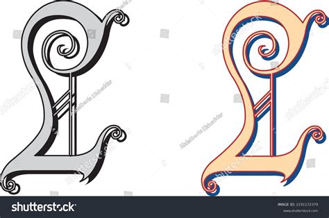classic letter  monogram black white stock vector royalty