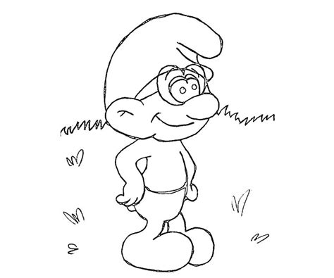 3 Brainy Smurf Coloring Page